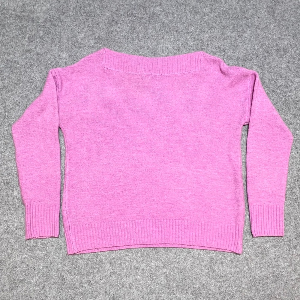 Marled Reunited Clothing Sweater Womens M Pink Boat Neck Soft Knit Pullover - Picture 3 of 9